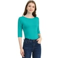 thumbnail image 1 of INSPIRE CHIC T-Shirt Classique Ajusté à Manches au Coude à Encolure Bateau pour Femmes, 1 of 6