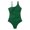Green, variant on AOOCHASLIY 2022 Popular Women Sexy With Chest Pad Without Underwire Patchwork Strap Shoulder Splicing Yarn Mesh Bikini One-piece Swimsuit
