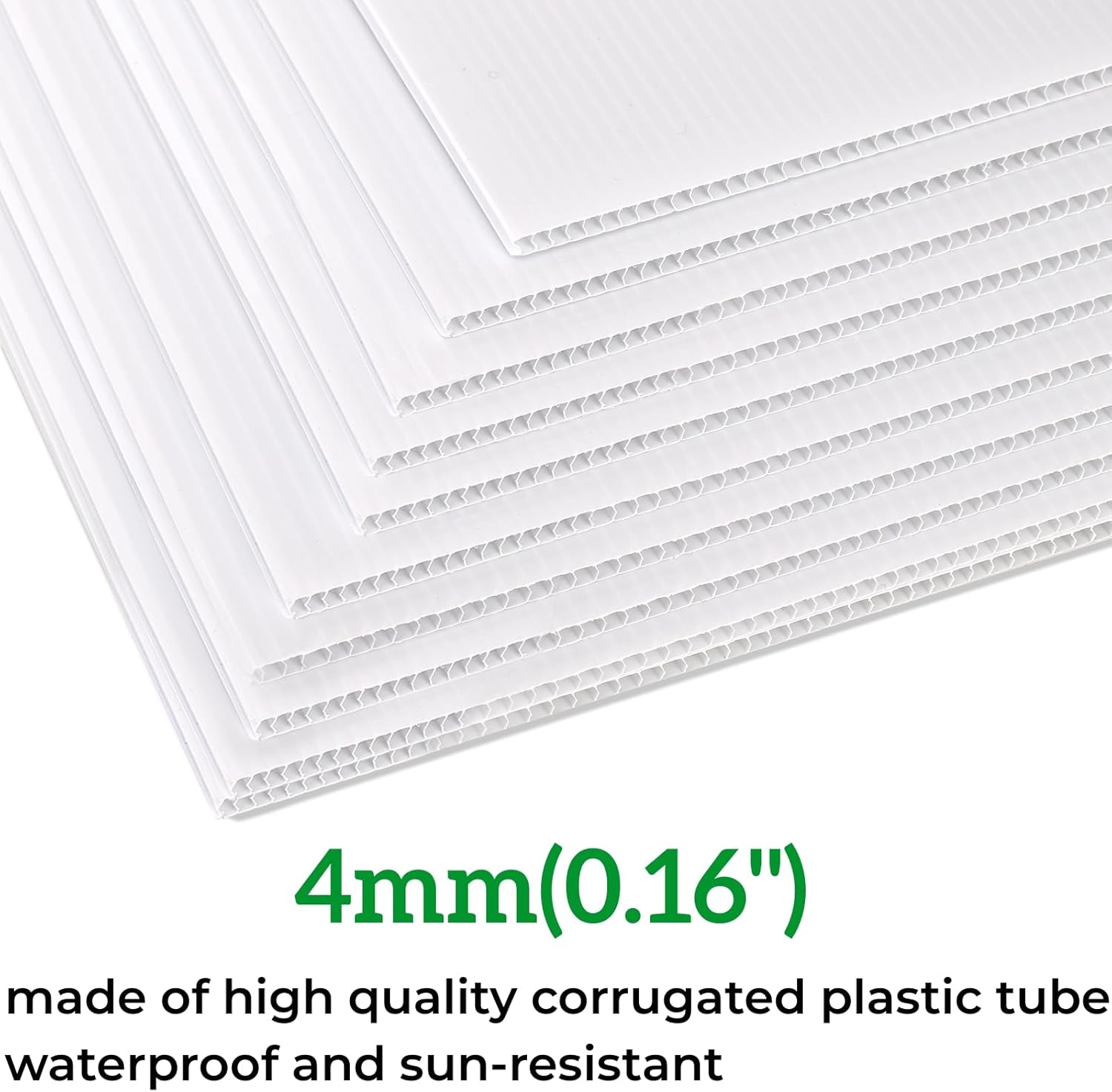 10 Pack Blank Yard Signs with H Metal Stakes, Real Estate Garage Sale Signs Double Sided, Corrugated Plastic Lawn Signs for Birthday, Wedding, Campaign, Parking(White, 17 x 12 Inch)