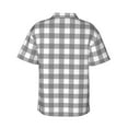 thumbnail image 3 of Goofa Gray Checkboard Hawaiian Shirt for Men, Unisex Summer Beach Casual Short Sleeve Button Down Shirts,Aloha Tropical Floral print shirt-3X-Large, 3 of 9