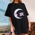 thumbnail image 1 of Puntoco Blusa de manga corta informal con estampado de sol y luna vintage para mujer Puntoco Puntoco-3482, 1 of 8