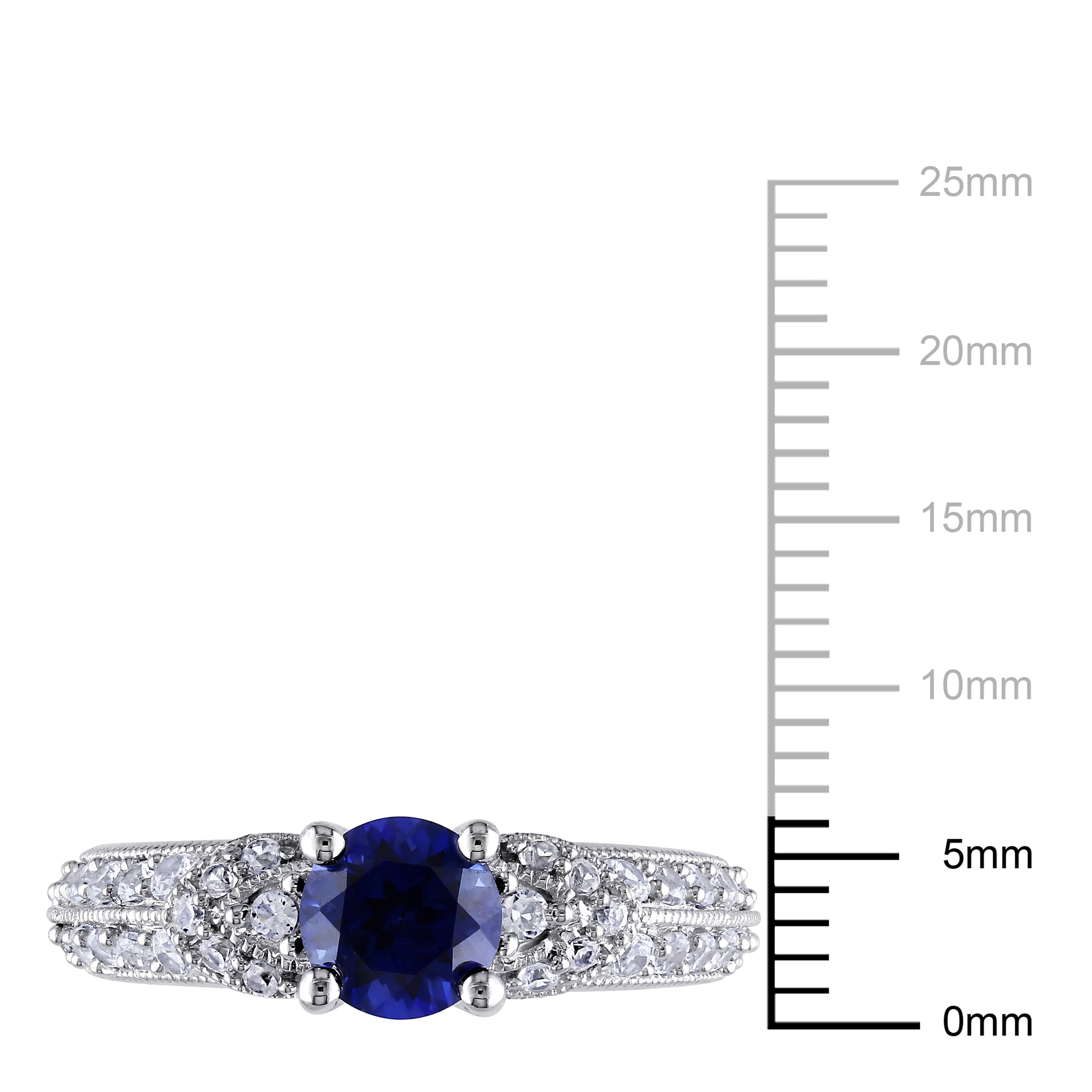 Everly Women's Created Sapphire Sterling Silver Engagement Ring