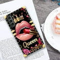 thumbnail image 6 of FKBRCL4U Compatible with Samsung Galaxy S21 Plus Case, Glitter Red Rose Queen Leopard Lipstick Luxury Golden Decoration for Girl Women Soft TPU Shockproof Protective Hard PC Back, 6 of 7