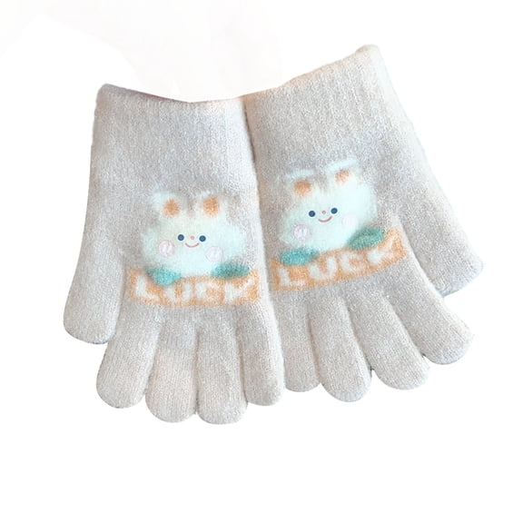 Convertible Flip Top Gloves Kids Half Finger Mittens Winter Warm Gloves Boys Girls Outdoor Sports