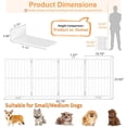 thumbnail image 3 of Freestanding retractable pet gate, four-panel folding indoor dog gate with support legs, adjustable width up to 48 inches, suitable for various doorways, puppy enclosure., 3 of 10
