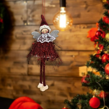 

Weerihhol Christmas Angel Ornament Christmas Tree Hanging Decoration Pendant G Ift Snowy Garland for Stairs