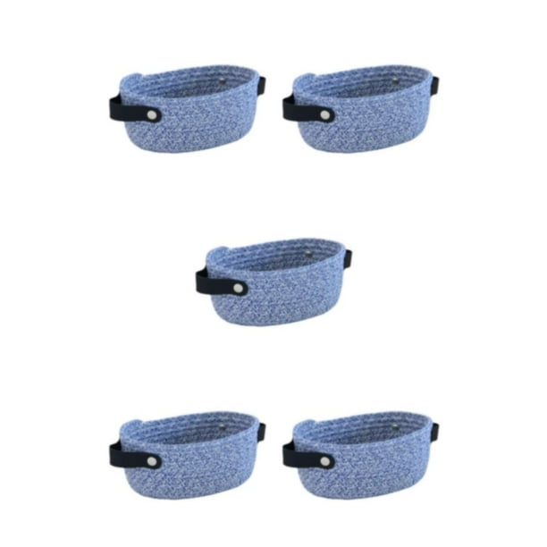 Bearachild Cesta de almacenamiento Cesto de contenedor de cuerda de algodón tejido Cosmético plegable para armario Armarios Cajón Cómoda Azul Type2 NO2