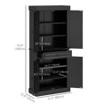 thumbnail image 3 of HOMCOM 71" Freestanding Kitchen Pantry with 4 Doors and Cabinet, Black, 3 of 10