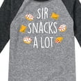 thumbnail image 3 of Instant Message - Sir Snacks A Lot - Toddler & Youth Raglan Graphic T-Shirt, 3 of 5