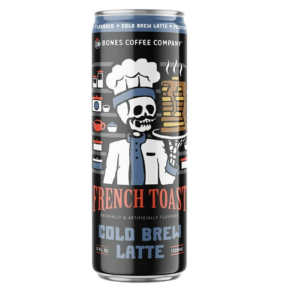 Bones Coffee Company Ready to Drink Cold Brew Can, French Toast Flavor, 11 fl oz