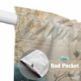 thumbnail image 4 of Teal Tulip Butterfly Swag Curtains for Kitchen/Bedroom/Living Room, Beige Turquoise Floral Vintage Rustic Scalloped Curtains 63 Inch Long, Window Swag Topper Curtains Valances 2 Panels Set 36"x63", 4 of 8