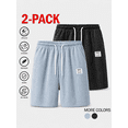 thumbnail image 3 of Men's 2-Pack Corduroy Summer Casual Shorts, Versatile Athletic Shorts for Gym, Fitness and Running, Elastic Drawstring Waist, Lightweight, Breathable and Cool, 5-Inch Inseam, 3 of 6