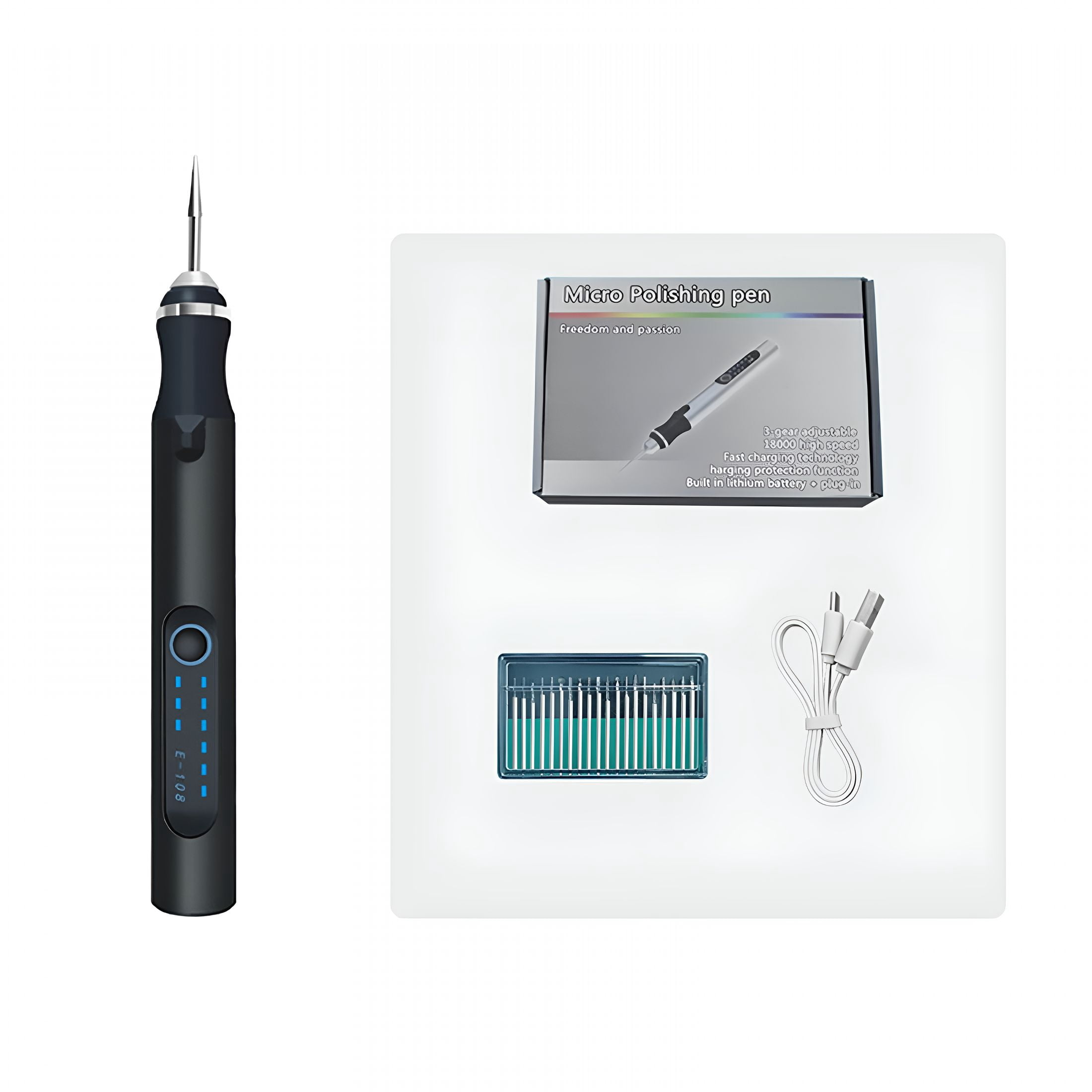EXLEAF 2026 New Engraving Pen Kit- Rechargeable Diy Tool for Metal Wood Glass Plastic,30 Bits Included,Beginner Friendly,Portable Engraver for Crafts Jewelry,5000-15000 Rpm Precision Engraving