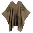 thumbnail image 2 of Sakkas Lupe Womens Reversible Poncho Wrap Cape Shawl Sweater Coat Cardigan Pattern - Sunflower Brown - One Size Regular, 2 of 7