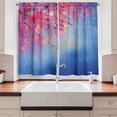 thumbnail image 2 of Ambesonne Japanese Kitchen Curtains, Sakura Spring, 55"x45", Pink Blue, 2 of 3