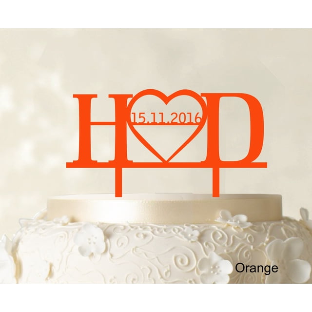 Monogram Personalized Cake Topper Custom Wedding Cake Topper Cake Decorations Color Option Available 5-7 Inches Wide