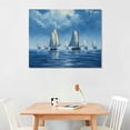 thumbnail image 2 of COMIO  Framed canvas wall art for living room bathroom bedroom Wall Art Decor Ocean landscape sailboat abstract Canvas painting Ready to Hang Office Home Decoration sea poster Pictures Wall Artworks, 2 of 4