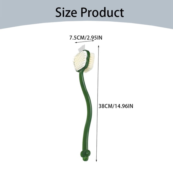 Clearance Under $1.79! 1PC Long Handle Shower Brush, Soft Bristle Body Scrubber with Ergonomic Grip, Plastic, for Bath & Exfoliation, (38cm, White)