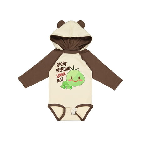 

Inktastic Great Grandma Loves Me- Cute Turtle Gift Baby Boy or Baby Girl Long Sleeve Bodysuit