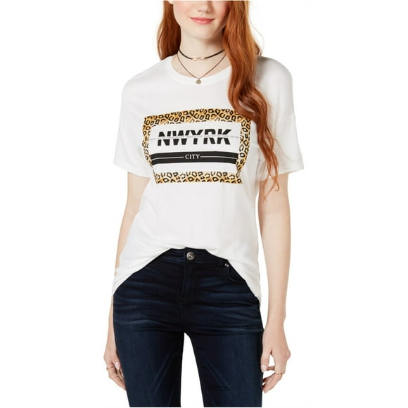 Carbon Copy Womens Nwyrk Graphic T-Shirt, White, Small