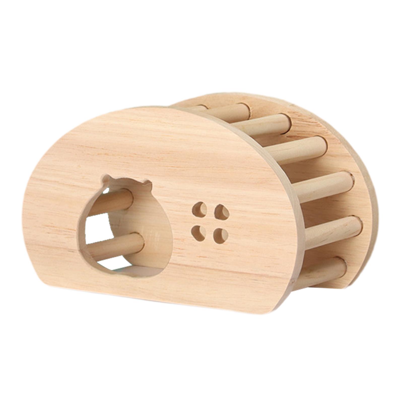 TOOYFUL Hamster Wood House Hideout, Small Animal House DIY Cage Rest Tiny Gerbils Ventilated Cage Decor Cage Accessory Exploring Toys Hollow