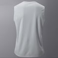 thumbnail image 5 of Men'S Solid Color Sleeveless Tank Top Breathable Mesh Athletic Shirt With Reflective Stripes For Running Workout Gym And Daily Training Activities Tank,Light Gray,XL, 5 of 5