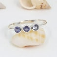 thumbnail image 3 of Earth Gems Jewelry Tanzanite Three-Stone Ring, 925 Sterling Silver Stackable Ring for Women, 3 of 5