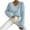 Sky Blue, variant on XuJwPNcy Cropped Sweater for Women V Neck Lantern Sleeve Oversized Knitted Pullover Fall Sweaters Tops