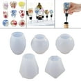 thumbnail image 5 of 5 Pieces DIY Crystal Epoxy Bottle Stopper Set Creative Diamond Shaped Reusable Beverage Bottle Stoppers Silicone for Christmas Gifts , 5PCS Silicone 5PCS Silicone s, 5 of 10
