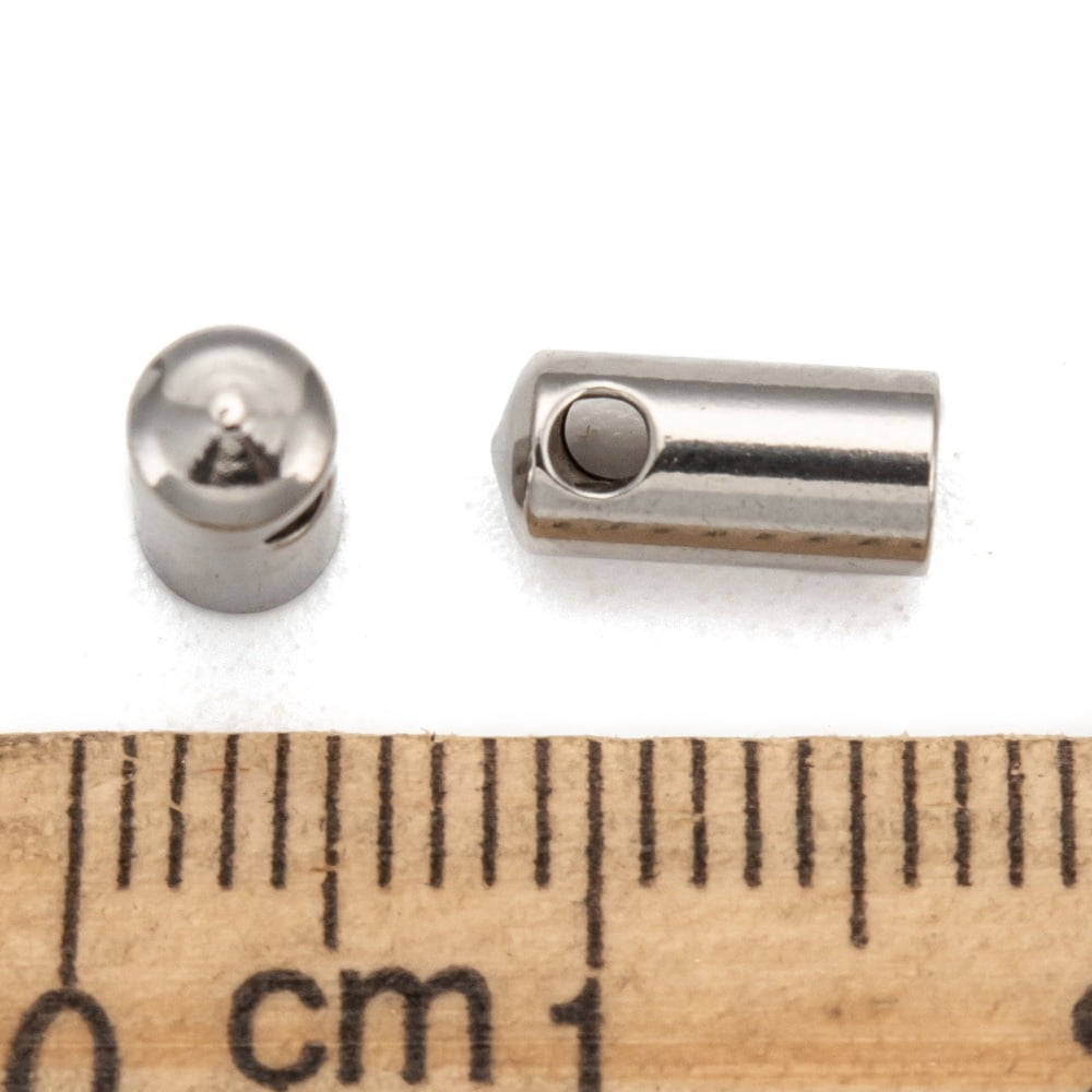 500pcs Tarnish Resistant 304 Stainless Steel Cord Ends Tube Stainless Steel color 8x4mm Inner Diameter: 3mm