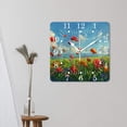 thumbnail image 3 of 10 Inch Wall Clock Battery Operated Square Clock for Office, Kitchen, Outdoor, Living Room,Oil Painting of Spring Flower Gorgeous, 3 of 4