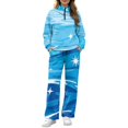 FUIALDOLG Blue Starry Ocean Pattern Lounge Sets, Mock Neck with Pockets ...