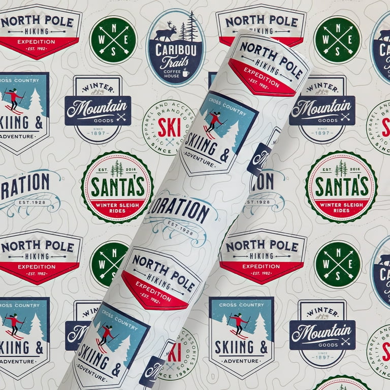 North Pole Badge Personalized Wrapping Paper | Mini & Company