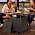 thumbnail image 3 of Nuu Garden Outdoor 28" Square 50000 BTU Propane Gas Fire Pit Table with Lid and Lava Rocks, Cover, MGO Tabletop Fire Pit Table, Black, 3 of 10
