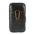 thumbnail image 3 of fankhu Men Vintage Pure Color Cowhide Small Waist Packs Wallet Phone Bag (Black), 3 of 9