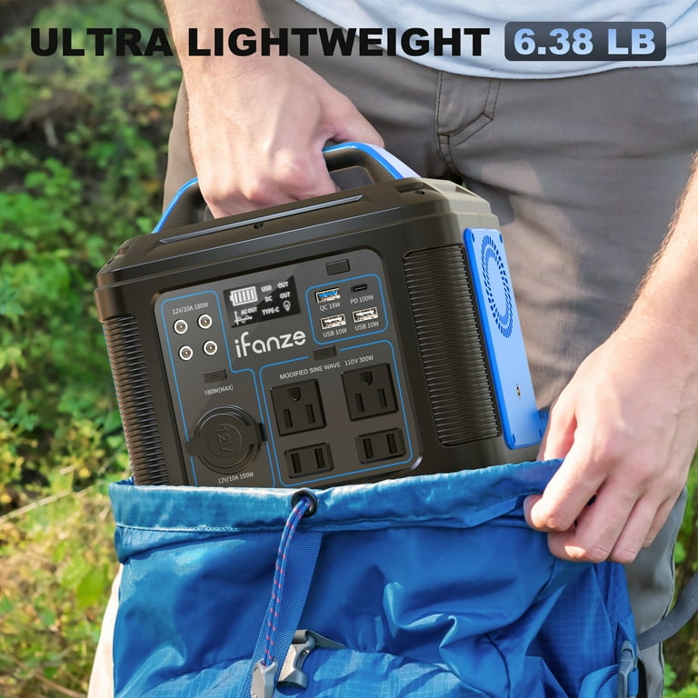 Portable Power Station 300W, 296Wh 80000mAh Lithium Battery Power Solar Generator with 100W USB-C PD Output, 110V AC Outlet for Outdoors Camping Portable Power Station 300W, 296Wh 80000mAh Lithium Battery Power Solar Generator with 100W USB-C PD Output, 110V AC Outlet for Outdoors Camping