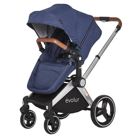 Evolur Nova Reversible Seat Stroller, Navy (Best Pram For Newborn And 3 Year Old)
