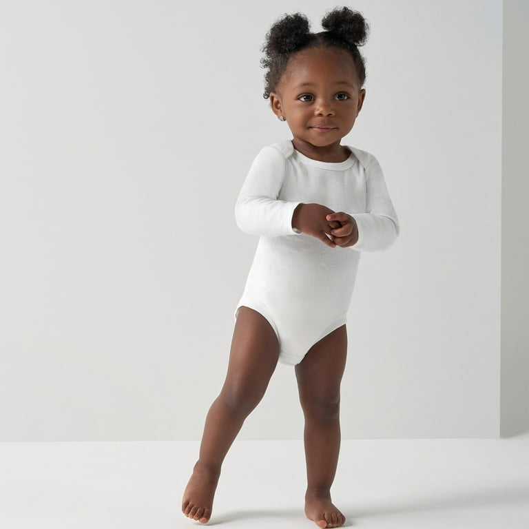 Gerber Baby Long Sleeve Onesie Bodysuits, 100% Cotton, Side-Snap