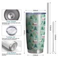 thumbnail image 6 of 20oz Tumblers Light Green Christmas Village Pattern Stainless Steel Vacuum Insulated Double Wall Travel Tumbler Cups Mug with Lid and Straw,Cleaning Brush for Cold & Hot Drinks, 6 of 7