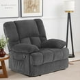 thumbnail image 3 of MAYEERTY Gray Oversized Rocking Recliner Chair for Adults, Velvet, Perfect for Living Room, 3 of 7