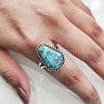 thumbnail image 6 of Coffin Blue Copper Turquoise Ring, Natural Turquoise Ring, December Birthstone, Womens Ring, Coffin Ring, 925 Sterling Silver, Christmas, Handmade, Statement Jewelry, Coffin Shape Gemstone Ring, 6 of 6