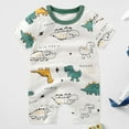 thumbnail image 2 of Ccpelsie Baby Boy Girl's Summer Short Sleeve Rompers Infant Cotton Toddler Outfits Clothes for Summer(Green,18-24 Months), 2 of 4