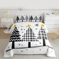 thumbnail image 2 of Manfei Plaid Christmas Tree Bedding Comforter Set for Boys Girls, Merry Xmas Twin Comforter Sets, White Gray Festival Bedding Set, Microfiber Bedroom Decor Reversible 2 Pieces, 2 of 8