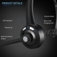 thumbnail image 5 of Wireless Bluetooth Headphones, Pro Trucker Headset, Over Head Earpiece, On Ear Car Headphones with Microphone for Truck Driver, Phones, Skype, Call Center, Office, 5 of 8