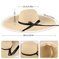 thumbnail image 2 of Sombrero de paja para mujer, protección solar, plegable, ala grande, para playa, 2 of 4