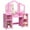 Pink, variant on Costway Vanity Table Set Makeup Dressing Study Table Tri Folding Mirror
