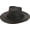 Black, variant on Minnetonka Outback Hat - Flat Brimmed Cowboy Hat for Men and Women Made with Distressed Ruff Leather, Hidden Steel Wire in Brim, and Subtle Leather-Braided Accent, X- Large-Tan