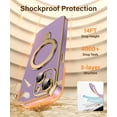 thumbnail image 6 of for Phone 15 Plus Case with Magnetic Ring Stand,[Compatible with MagSafe][Full Camera Protection] Shockproof Protective Non-Slip Sturdy Kickstand Phone Case 15 Plus 6.7'' Purple, 6 of 13