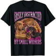 thumbnail image 2 of 100% Cotton Easily Distracted By Small Wieners Funny Offensive Dachshund T-Shirt, 2 of 5
