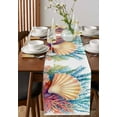 thumbnail image 2 of Hokiten Table Runners 48 Inches Long Dress Scarves, Summer Coastal Farmhouse Kitchen/Dining Table Runner, Short Coffee Tablerunners, Ocean Watercolor Shell Coral 13x48 Inch, 2 of 7